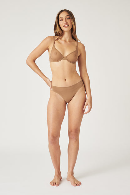 The Mesh Everyday Bra - Taupe, Bras - First Thing Underwear